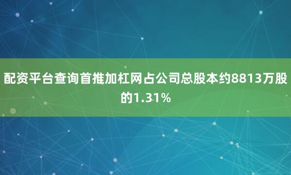 配资平台查询首推加杠网占公司总股本约8813万股的1.31%